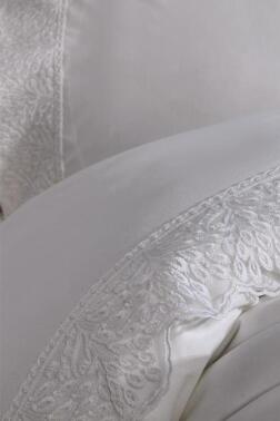 Fransız Dantelli Arduç Çeyizlik Nevresim Takımı Krem - 3