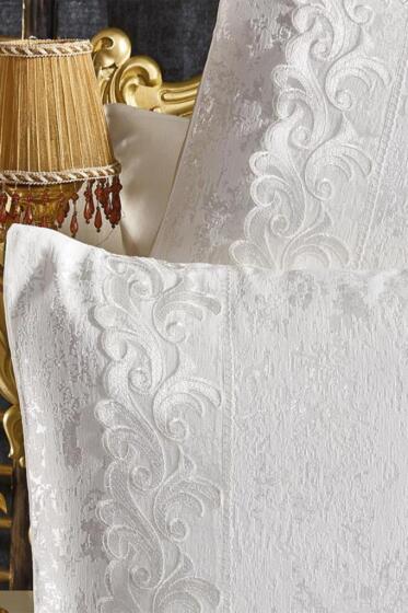 Fransız Dantelli Belinda Yatak Örtüsü Krem - Çeyiz Diyarı (1)