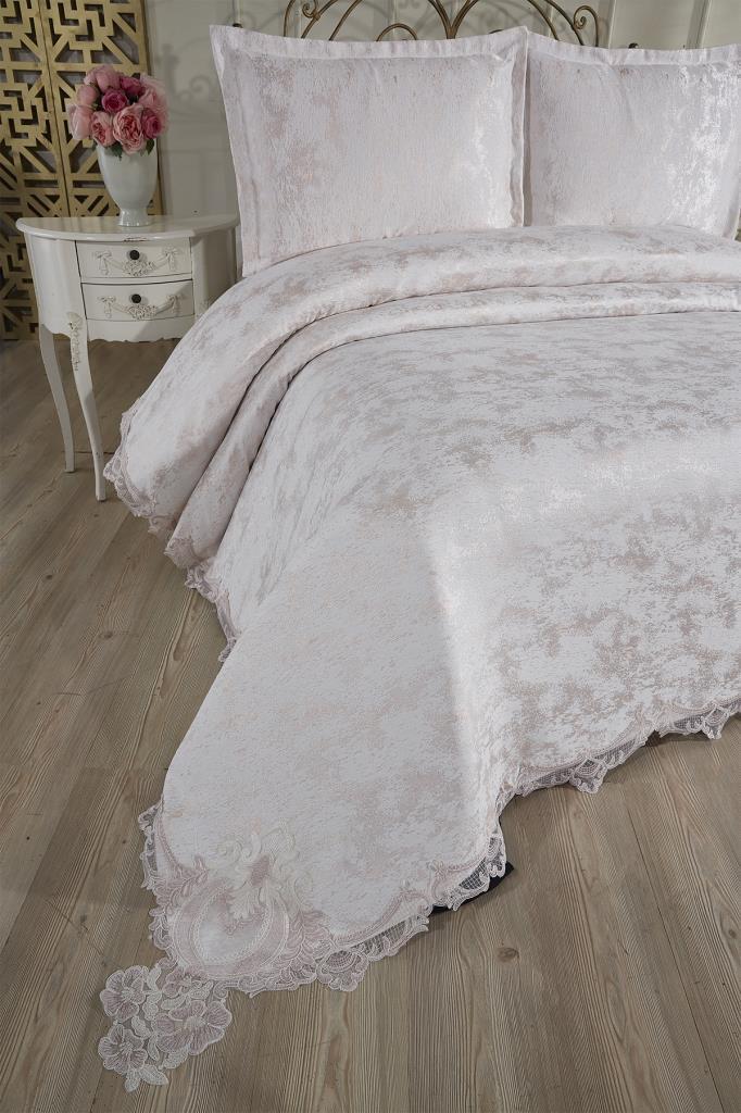 Fransız Dantelli Edge Çift Kişilik Yatak Örtüsü 230x250 cm - 2