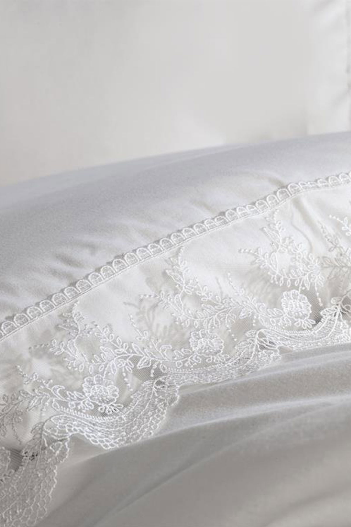 Fransız Dantelli Elani Çeyizlik Nevresim Takımı Krem - 3