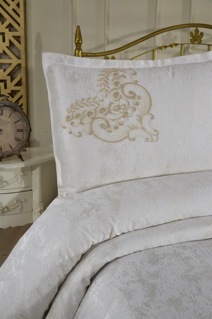 Fransız Dantelli Flux Çift Kişilik Yatak Örtüsü 230x250 cm - 3