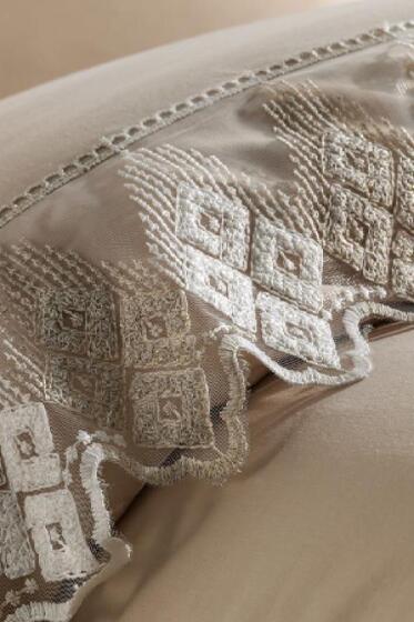 Fransız Dantelli İrina Çeyizlik Nevresim Takımı Cappucino - Çeyiz Diyarı (1)