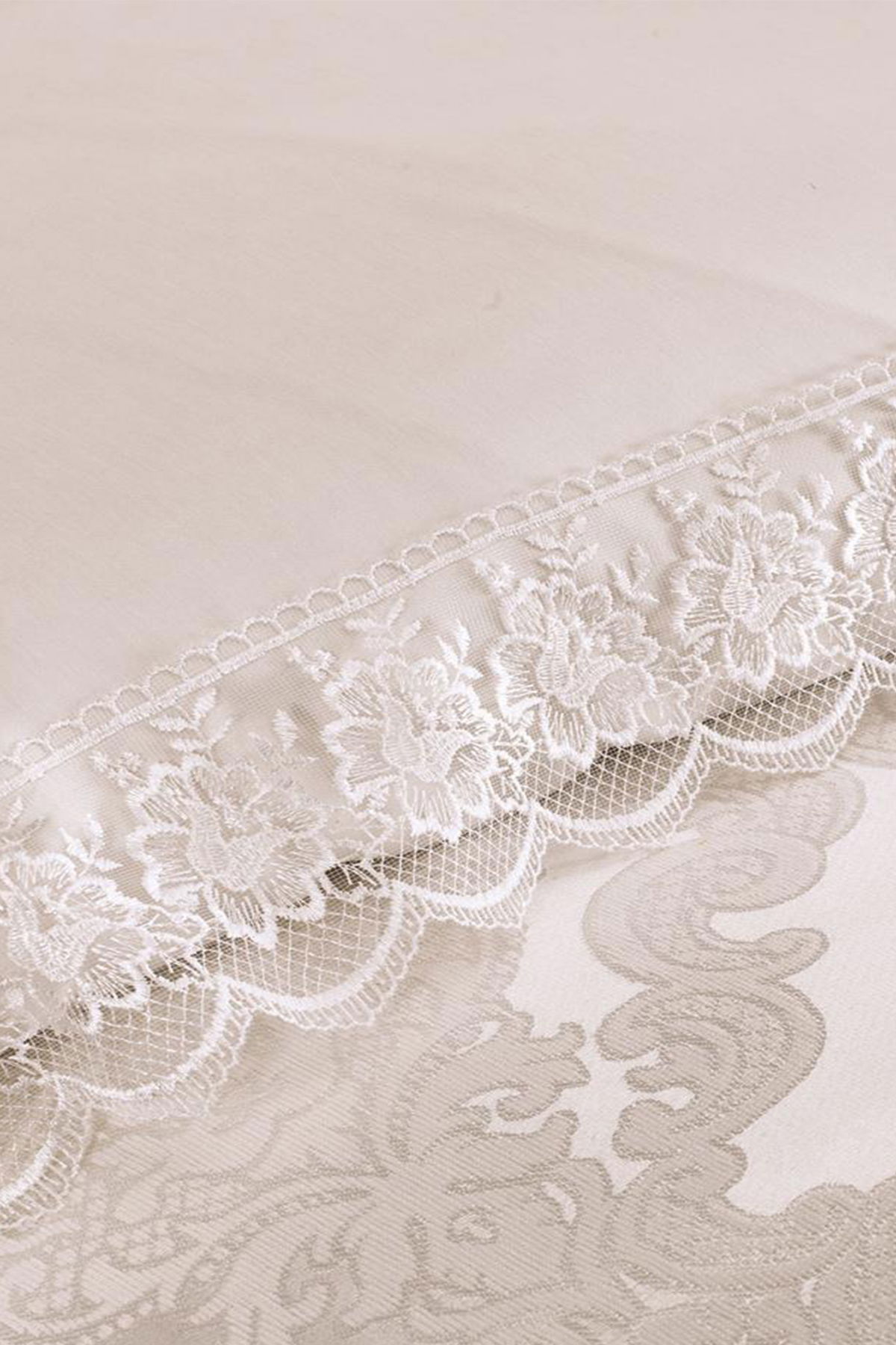 Fransız Dantelli Lalezar Gelin Seti 7 Parça Krem - 3