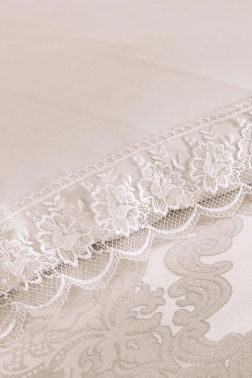 Fransız Dantelli Lalezar Gelin Seti 7 Parça Krem - 3