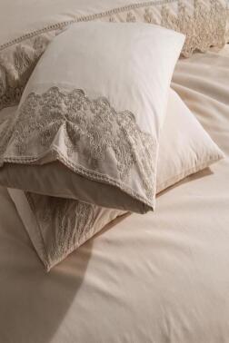 Fransız Dantelli Legend Çeyizlik Nevresim Takımı Cappucino - 4