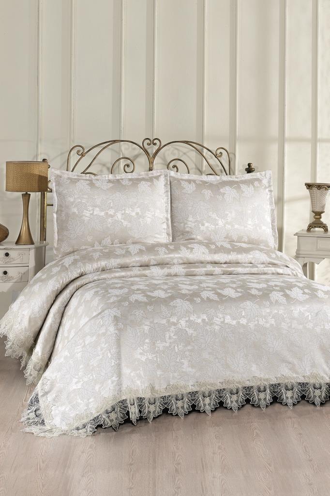 Fransız Dantelli Seravelle Çift Kişilik Yatak Örtüsü 230x250 cm - 1