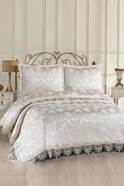 Fransız Dantelli Seravelle Çift Kişilik Yatak Örtüsü 230x250 cm - 1