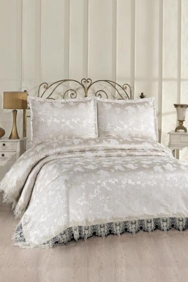 Fransız Dantelli Seravelle Çift Kişilik Yatak Örtüsü 230x250 cm - Çeyiz Diyarı