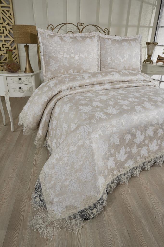 Fransız Dantelli Seravelle Çift Kişilik Yatak Örtüsü 230x250 cm - 2