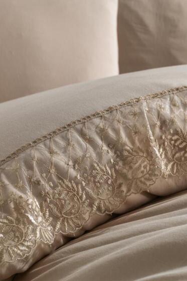 Fransız Dantelli Suzan Çeyizlik Nevresim Takımı Cappucino - Çeyiz Diyarı (1)