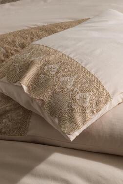 Fransız Dantelli Vase Çeyizlik Nevresim Takımı Cappucino - 5