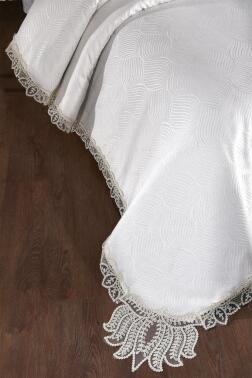 Fransız Dantelli Velmora Çift Kişilik Yatak Örtüsü 230x250 cm - 3