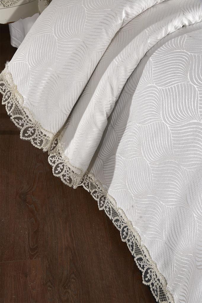 Fransız Dantelli Velmora Çift Kişilik Yatak Örtüsü 230x250 cm - 5