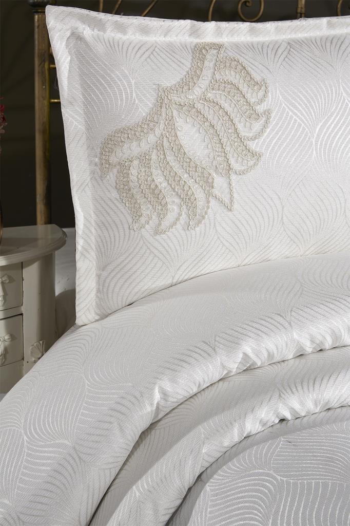 Fransız Dantelli Velmora Çift Kişilik Yatak Örtüsü 230x250 cm - 7