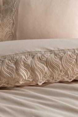 Fransız Dantelli Wave Çeyizlik Nevresim Takımı Cappucino - 3