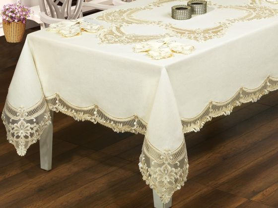 Fransız Güpürlü Elfin Dantel Yemek Takımı - 25 Parça - Çeyiz Diyarı (1)