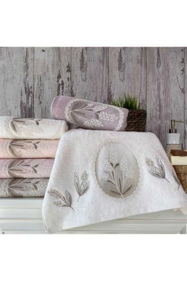 Fransız Güpürlü Elina Çeyizlik 6lı Bambu El Yüz Havlusu 50x90 Cm - Çeyiz Diyarı