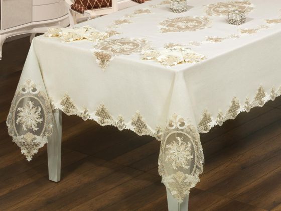 Fransız Güpürlü Eylül Dantel Yemek Takımı - 25 Parça - Çeyiz Diyarı (1)