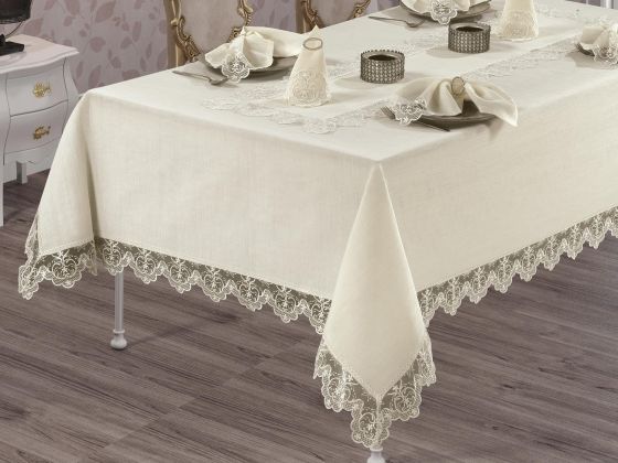 Fransız Güpürlü Fulya Dantel Yemek Takımı - 26 Parça - Çeyiz Diyarı (1)