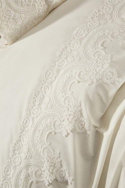 Fransız Güpürlü Sultans Nevresim Takımı Krem - 6