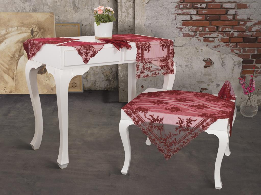 Fransız Mary Salon Takımı 16 Parça Bordo - 1