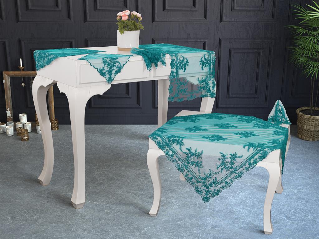 Fransız Mary Salon Takımı 16 Parça Petrol - 1