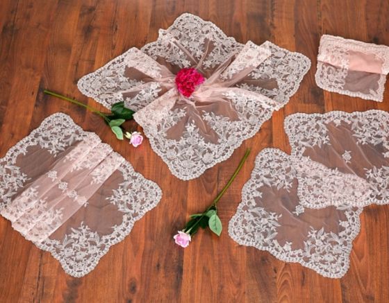 Fransız Mary Salon Takımı - 16 Parça Pudra - Çeyiz Diyarı
