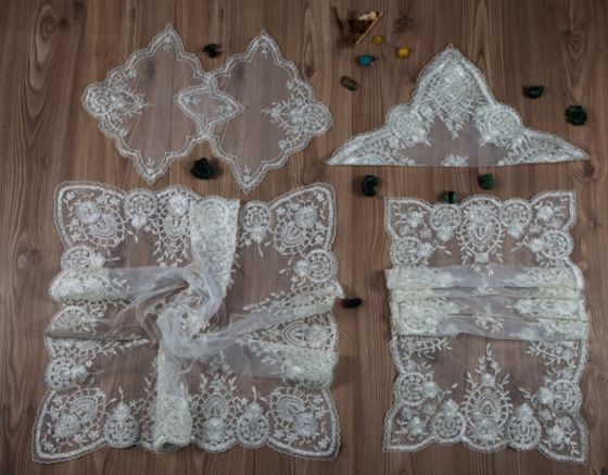 Fransız Mary Salon Takımı - 16 Parça Simli - Çeyiz Diyarı