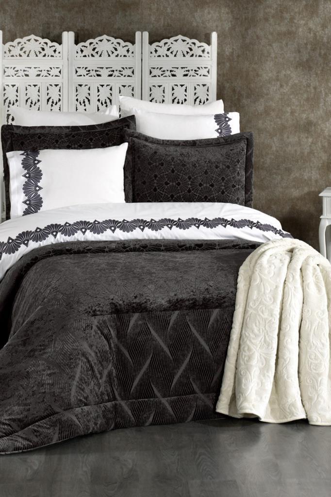 Freya 10 Parça Battaniyeli Çeyiz Seti Antrasit - 1