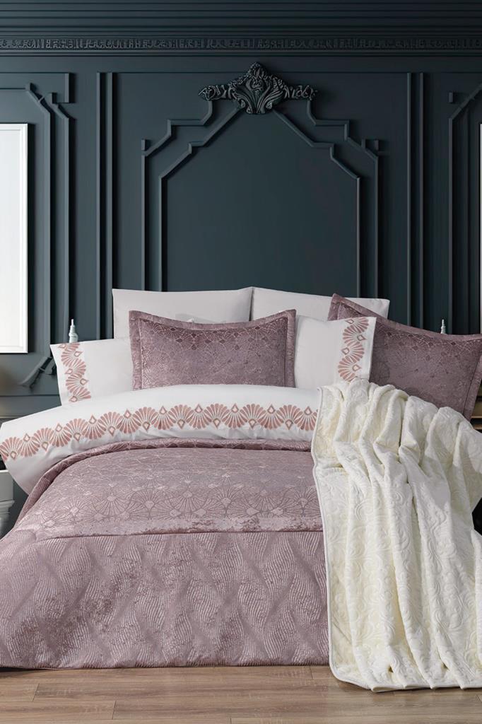 Freya 10 Parça Battaniyeli Çeyiz Seti Gül Kurusu - 1