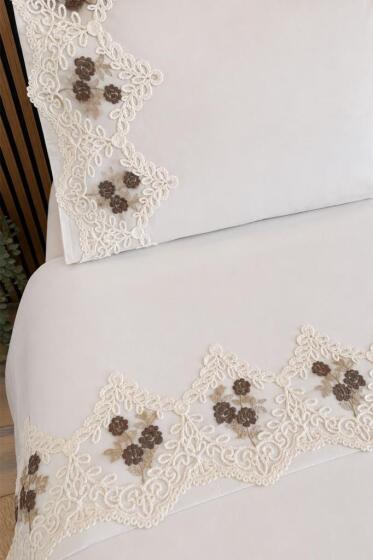 Gardenlove Nakışlı 6 Parça Nevresim Takımı Bej - Çeyiz Diyarı (1)