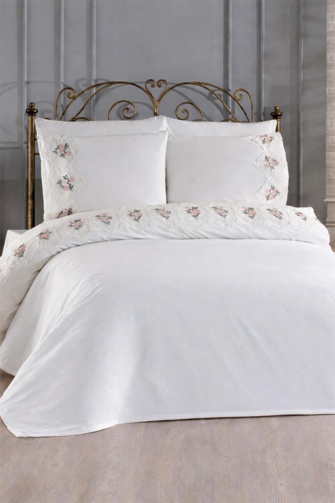 Gardenlove Nakışlı 6 Parça Nevresim Takımı Krem - 1