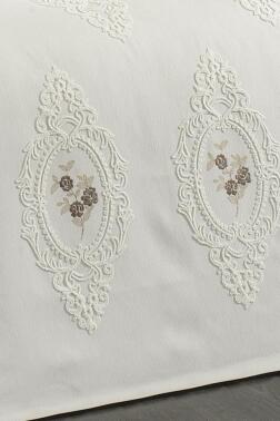 Gardenlove Nakışlı Şönil 7 Parça Gelin Seti Bej - 6