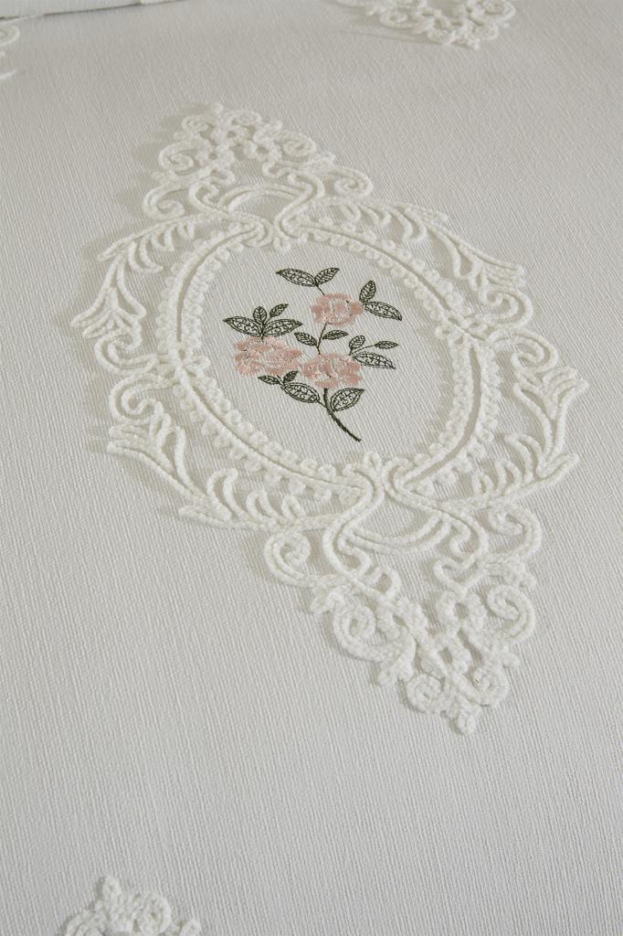 Gardenlove Nakışlı Şönil 7 Parça Gelin Seti Krem - 3