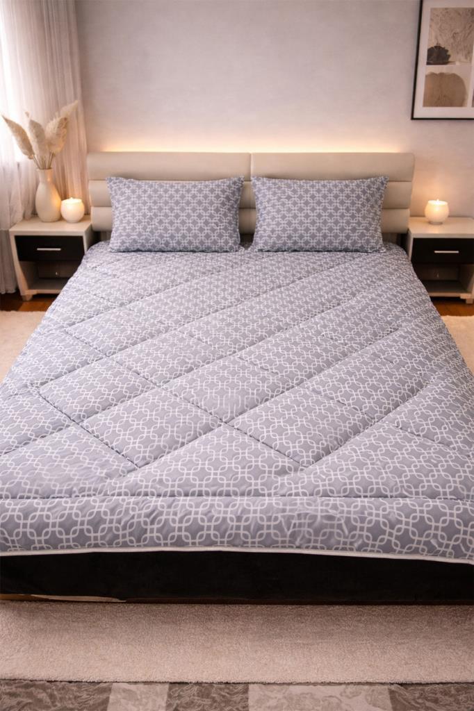 Geometrik Wellsoft 195x215 Cm Çift Kişilik Yorgan Takımı - 1