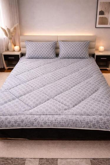 Geometrik Wellsoft 195x215 Cm Çift Kişilik Yorgan Takımı - Çeyiz Diyarı