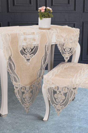 Gonca Kadife Salon Takımı 5 Parça - Çeyiz Diyarı (1)