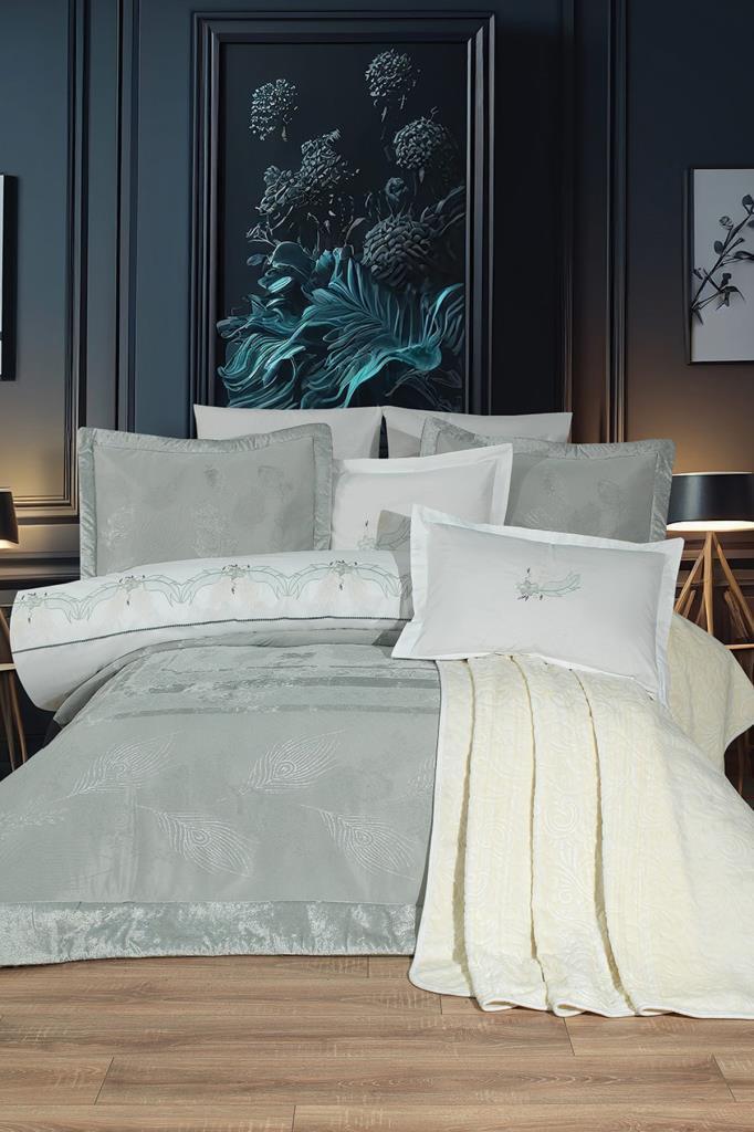 Gözde 10 Parça Battaniyeli Çeyiz Seti Adaçayı - 1