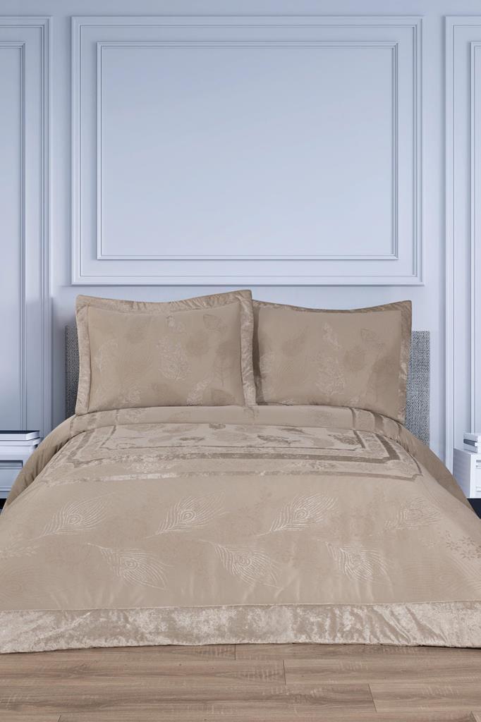 Gözde Elyaf Dolgulu Çift Kişilik 250x255 Cm Yatak Örtüsü Bej - 1