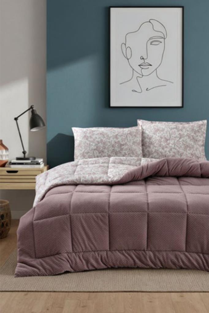 Gracias 4 Parça Comforter Set Mürdüm - 1
