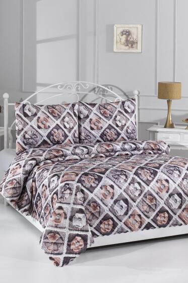 Gülce Ultrasonik Kapitoneli 5D Baskılı Çift Kişilik Yatak Örtüsü - Çeyiz Diyarı (1)
