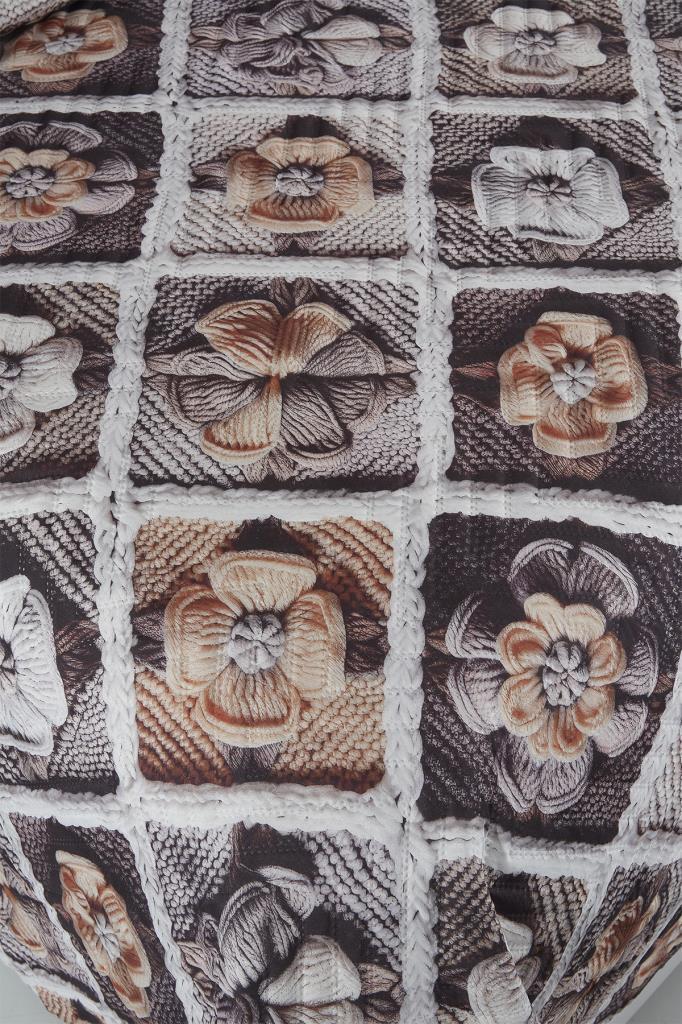 Gülce Ultrasonik Kapitoneli 5D Baskılı Çift Kişilik Yatak Örtüsü - 3