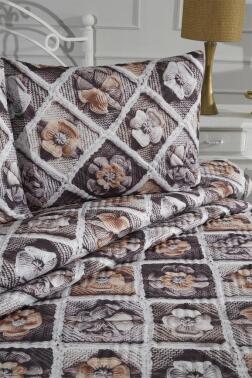 Gülce Ultrasonik Kapitoneli 5D Baskılı Çift Kişilik Yatak Örtüsü - 5