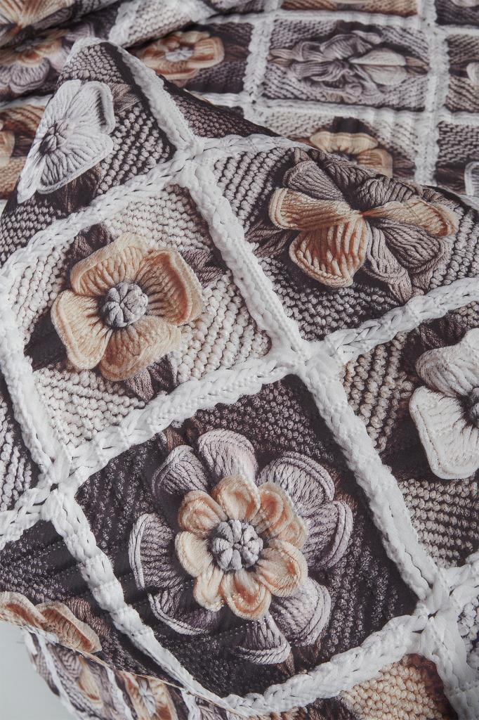 Gülce Ultrasonik Kapitoneli 5D Baskılı Çift Kişilik Yatak Örtüsü - 6