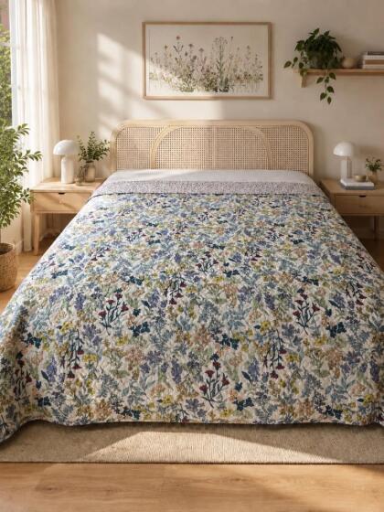 Güliz Çift Taraflı Çift Kişilik Kırlentsiz Tek Pike 200x220 cm Lila - Çeyiz Diyarı