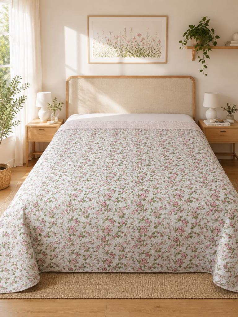 Güliz Çift Taraflı Çift Kişilik Kırlentsiz Tek Pike 200x220 cm Pudra - 1