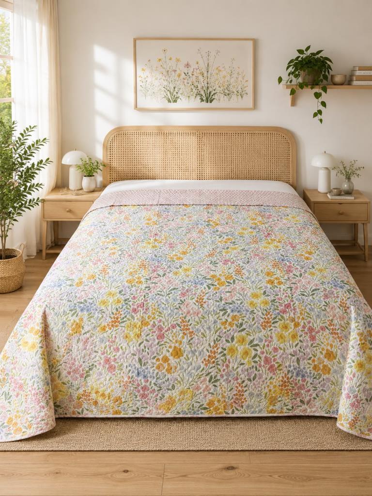 Güliz Çift Taraflı Çift Kişilik Kırlentsiz Tek Pike 200x220 cm Sarı - 1