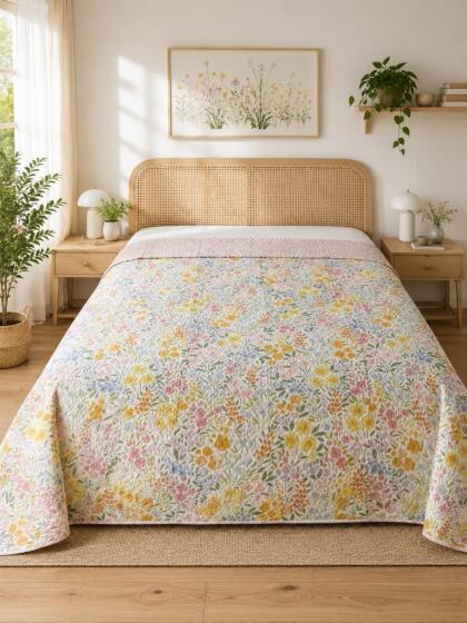 Güliz Çift Taraflı Çift Kişilik Kırlentsiz Tek Pike 200x220 cm Sarı - Çeyiz Diyarı