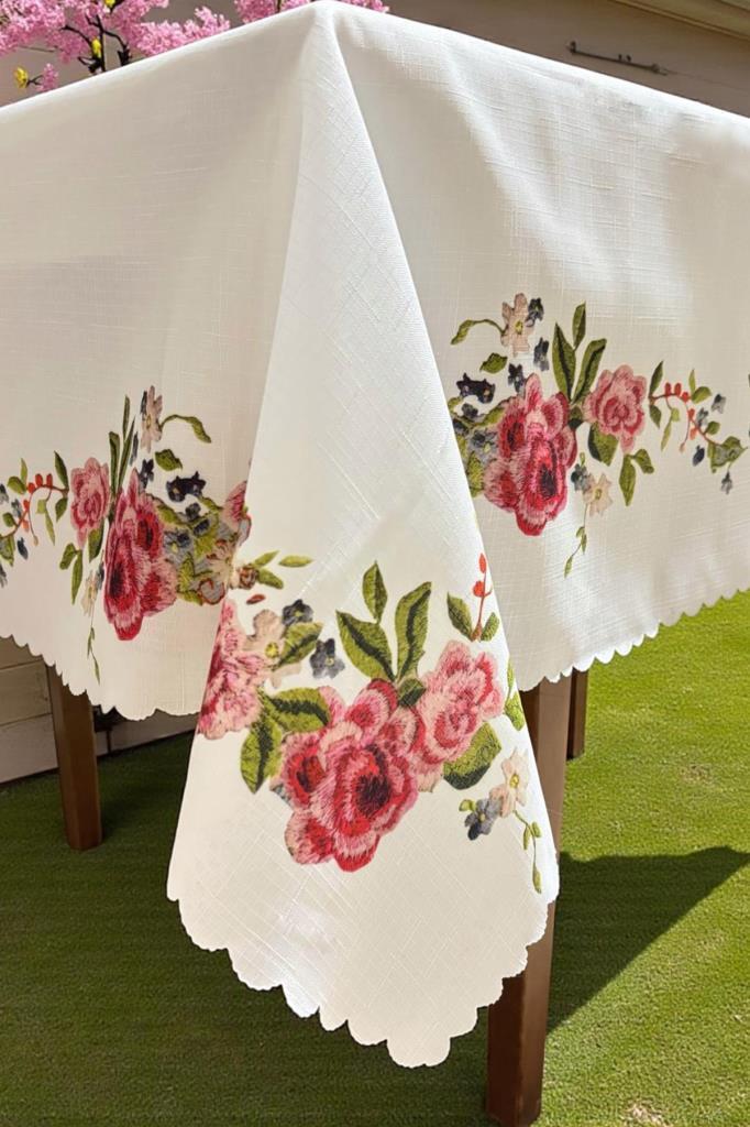 Gülzar Dertsiz Masa Örtüsü 120x150 cm Beyaz - 3