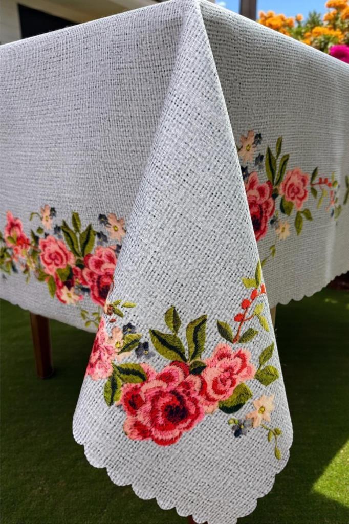 Gülzar Dertsiz Masa Örtüsü 150x150 cm Gri - 3